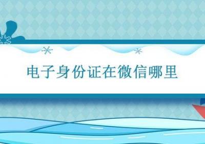 电子身份证在微信哪里 微信电子身份证怎么使用