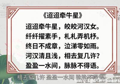 迢迢牵牛星赏析 迢迢牵牛星翻译
