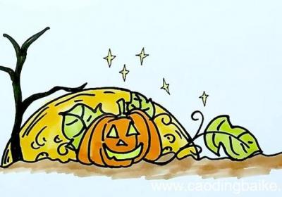 万圣节南瓜和月亮简笔画 万圣节南瓜绘画步骤