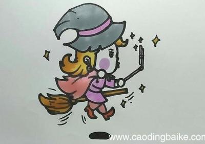 万圣节漂亮的女巫简笔画 万圣节漂亮的女巫的画法