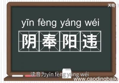 阴奉阳违的意思 阴奉阳违的出处