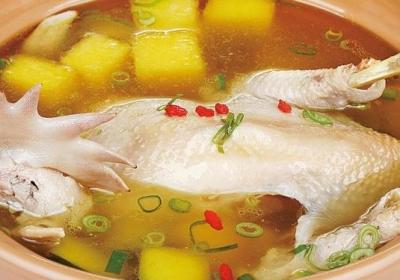 早上,鸡肉,喝汤,鸡汤