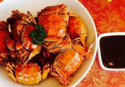 螃蟹,喝茶,海鲜,花茶