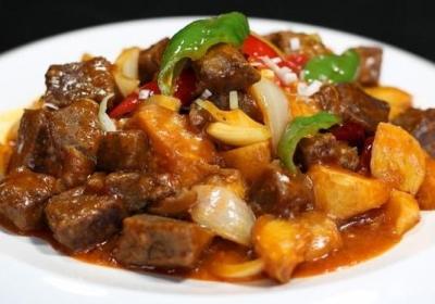 土豆,牛肉,蔬菜,膳食