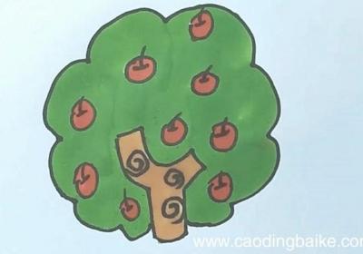 苹果树简笔画 苹果树简笔画画法步骤