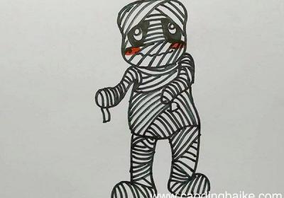 万圣节木乃伊简笔画,万圣节木乃伊简笔画怎么画