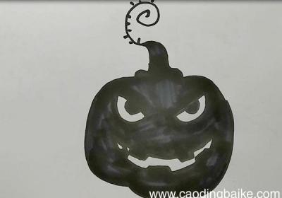 邪恶南瓜剪影简笔画 邪恶南瓜剪影简笔画过程