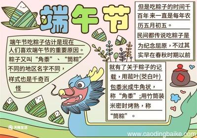 端午节的手抄报第一名简单 端午节的手抄报