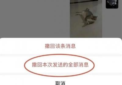 微信测试一键撤回全部消息功能