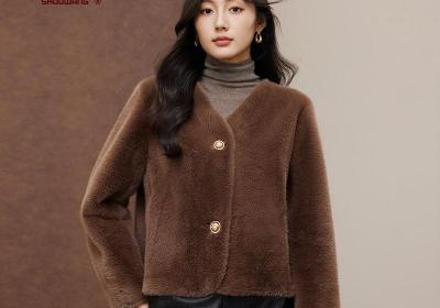 兽王女士小香风环保毛皮草外套99元！