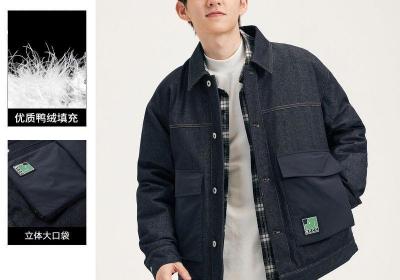 拼多多补贴！gxgjeans秋冬羽绒牛仔夹克