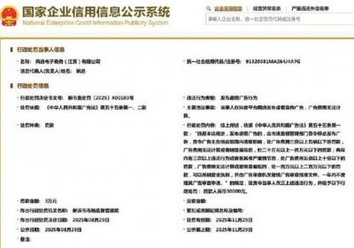尚选电子商务因虚假广告被罚3万元