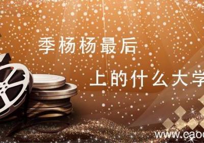 季杨杨最后上的什么大学 季杨杨考上什么大学
