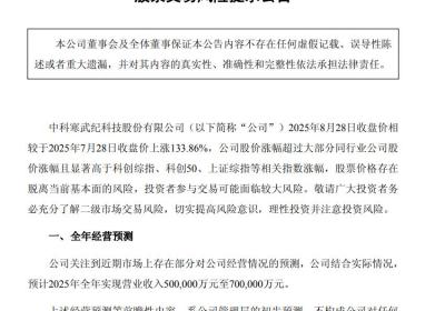 寒武纪2025年营收目标：预计达到50亿至70亿元