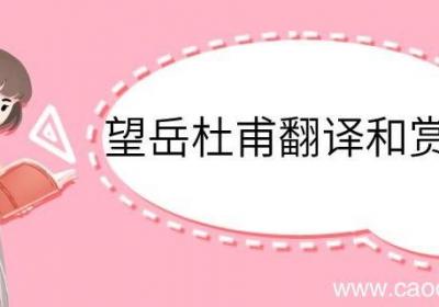 望岳杜甫翻译和赏析 望岳杜甫的翻译和赏析