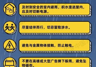 京津冀等多地将现暴雨天气 一图了解暴雨天出行避险指南