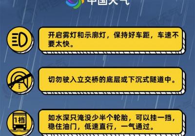 较强降雨过程来袭北京等地存在积水内涝风险 暴雨天行车如何避险？