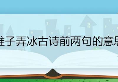 稚子弄冰古诗前两句的意思 稚子弄冰古诗前两句翻译