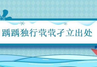 踽踽独行茕茕孑立出处 茕茕孑立,踽踽独行怎么读
