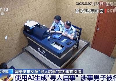 网络发布女童“寻人启事” 实为虚构引流 涉事男子被行拘