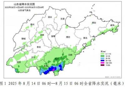 过去24小时最大降水量121毫米，出现在临沂兰陵，未来三天山东部分地区仍有雨
