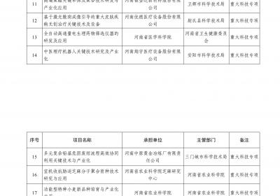 2025年度河南省重大创新项目拟立项公示
