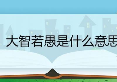 大智若愚是什么意思 大智若愚的意思