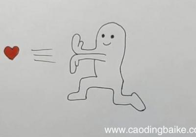 抖音小人推心简笔画