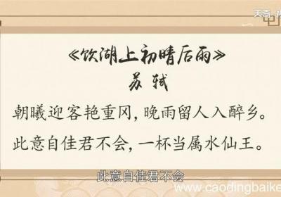 饮湖上初晴后雨诗意 饮湖上初晴后雨原文