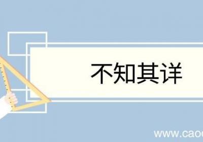 不知其详造句 不知其详意思