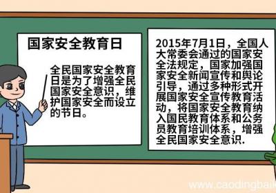 国家安全教育日手抄报一年级 国家安全教育日手抄报的画法