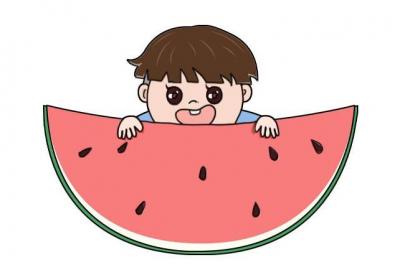 吃西瓜简笔画教程吃西瓜简笔画步骤