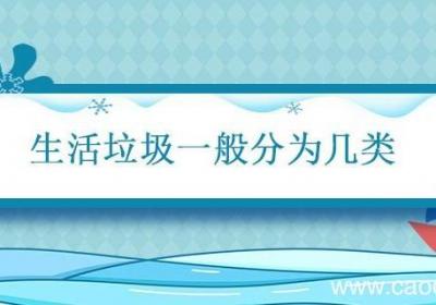 生活垃圾一般分为几类 生活垃圾怎么分类