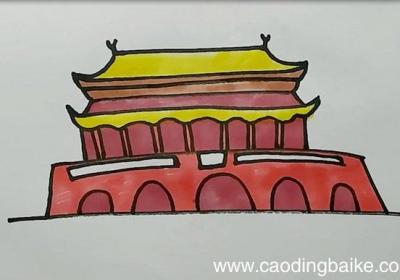 ***简笔画 北京天安怎么画简单