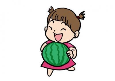 夏至吃西瓜的简笔画步骤夏至吃西瓜的简笔画教程