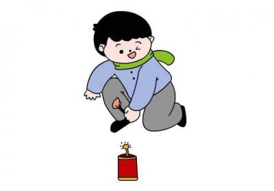 春节小孩放鞭炮简笔画 春节小孩放鞭炮简笔画怎么做
