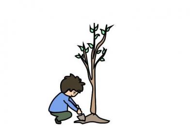 植树简笔画画法植树简笔画怎么画