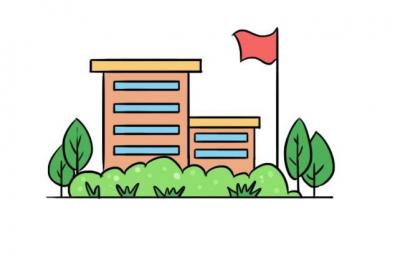 校园简笔画图片大全 校园的画法步骤