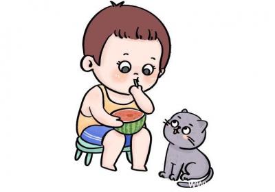 夏至吃西瓜的简笔画怎么画夏至吃西瓜的简笔画画法