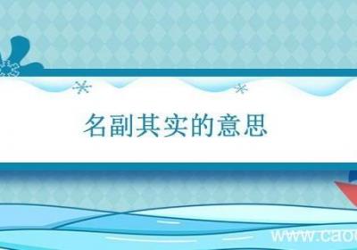 名副其实的意思 名副其实怎么解释词语