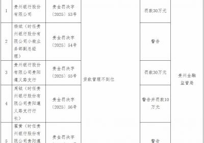 贵州银行被罚60万元
