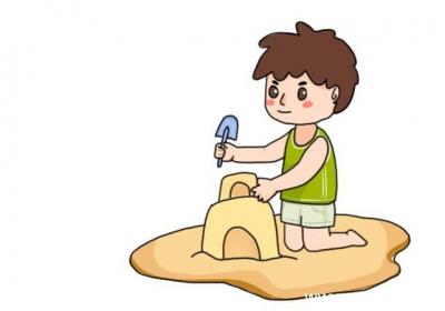 玩沙小男孩简笔画步骤玩沙小男孩简笔画教程
