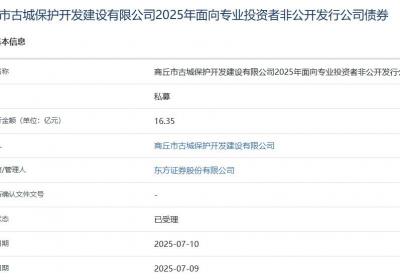 商丘古城保护开发建设公司拟发行16.35亿元公司债