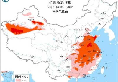高温黄色预警：黄淮江淮江南等地将有持续性高温