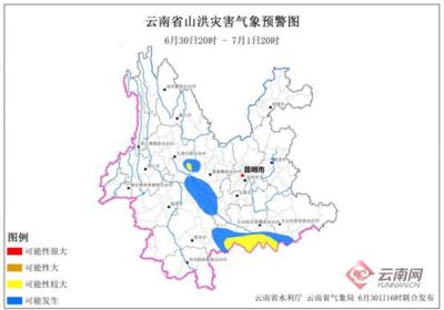 黄色预警！云南金沙江流域等地区可能发生山洪灾害