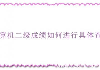 计算机二级成绩如何进行具体查询