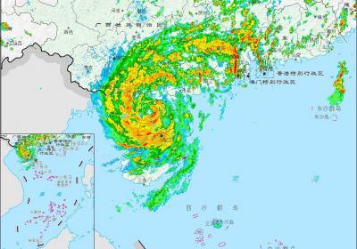 台风“蝴蝶”在广东雷州市西部沿海再次登陆