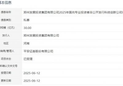 郑州发投集团2笔债券项目获深交所受理，金额合计50亿元