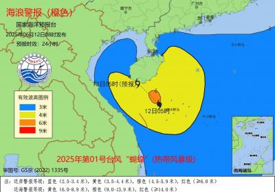 台风“蝴蝶”逼近海南 “海浪 风暴潮”双预警齐发