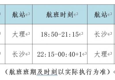 祥鹏航空复飞大理至长沙航线
